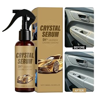 Crystal Serum 9H+ Graphene Ceramic Coating Spray for Cars, High Gloss Finish, 10.58 Fl Oz (2PCS)