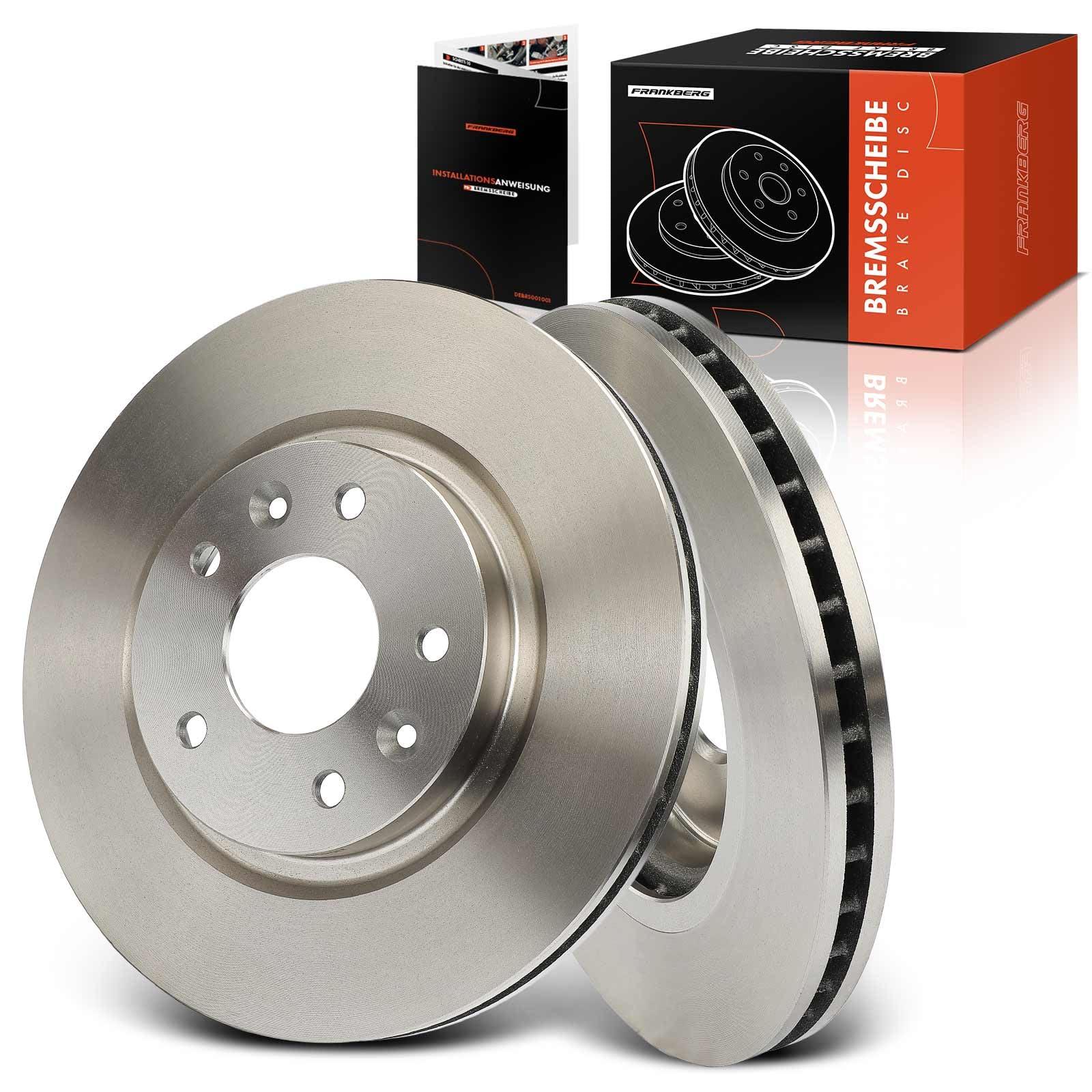 Frankberg Set di dischi freno incl. 2x Dischi Freno Anteriore Ventilato Diametro296mm Compatibile con Qashqai II SUV J11 J11 KadSìr HA HL Replace# 402064EA0A, 402064BA0A