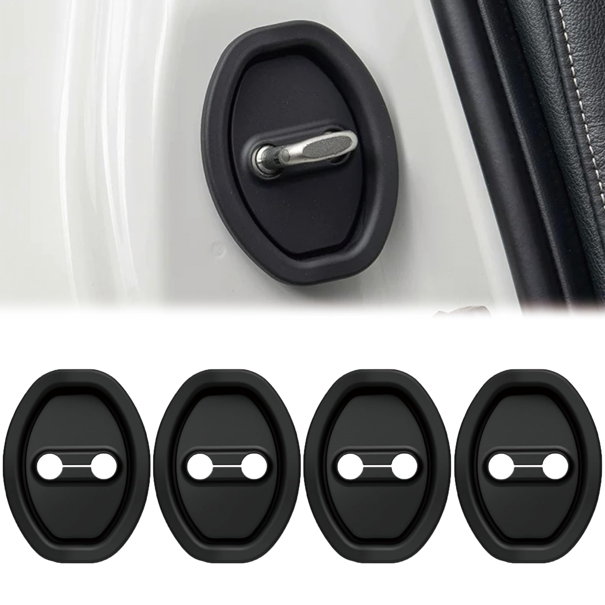 VAPORVERSE 4 PCS Car Door Lock Cover for Maserati Grecale 2022-2025 Silicone Shock Absorber Damper Latches Protector Noise Reduction Buffer Pad Rustproof Guard
