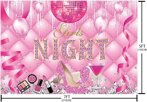 Miniatura 5 de AIBIIN Telón de fondo de noche de 7 x 5 pies para niñas, tacones altos, bola de discoteca, fondo de fotografía de diamante, cumpleaños, despedida de