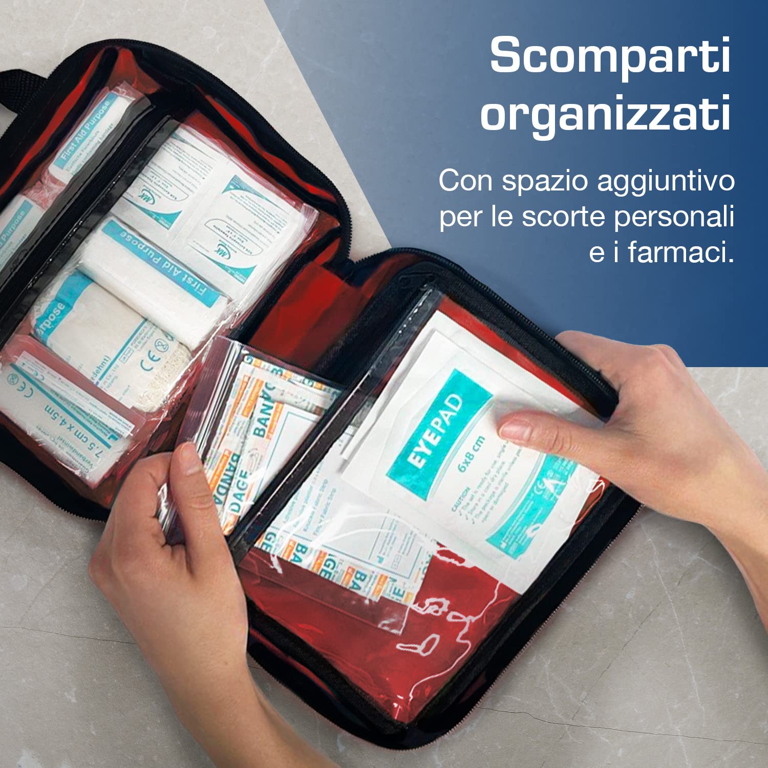 Active Era Kit di Primo Soccorso di 90 Pezzi con Ghiaccio Pronto Uso, Kit Lavaggio oculare e Coperta d'emergenza per Casa, Auto, Campeggio,Ufficio Viaggi e Sport