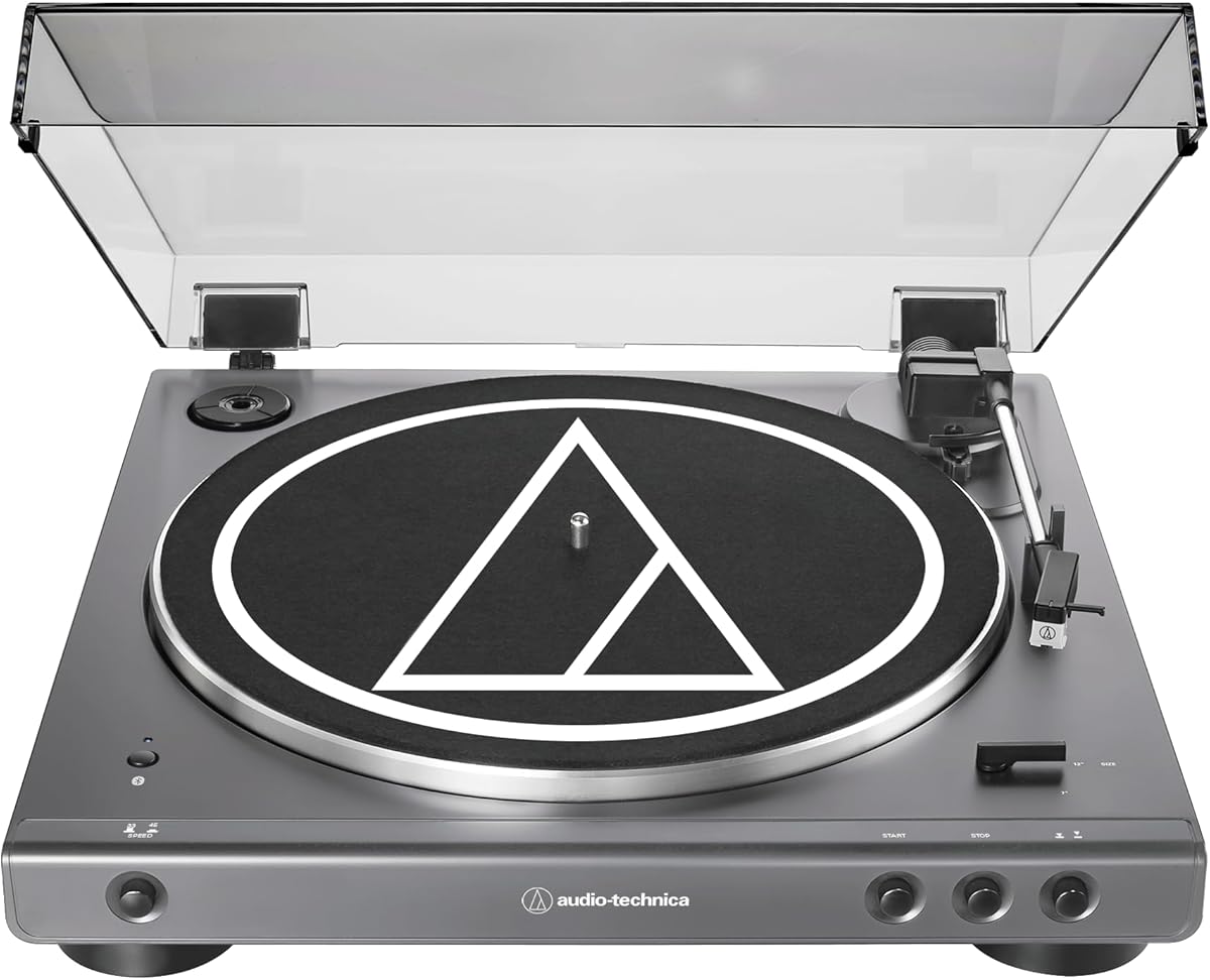 Audio-Technica at-LPGO-BT Fully Automatic Wireless Belt-Drive Turntable (Gun-Metal/Black)