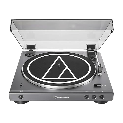 Audio-Technica at-LPGO-BT Fully Automatic Wireless Belt-Drive Turntable (Gun-Metal/Black) - Gun-Metal/Black - Standalone Turntable