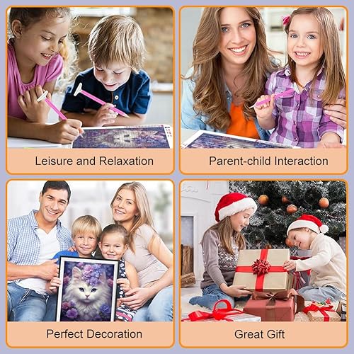 Miniatura 3 de WSLWXSHM Kits de pintura de diamantes para adultos, kits de arte de diamantes redondos de taladro completo, pintura 5D con diamantes, manualidades