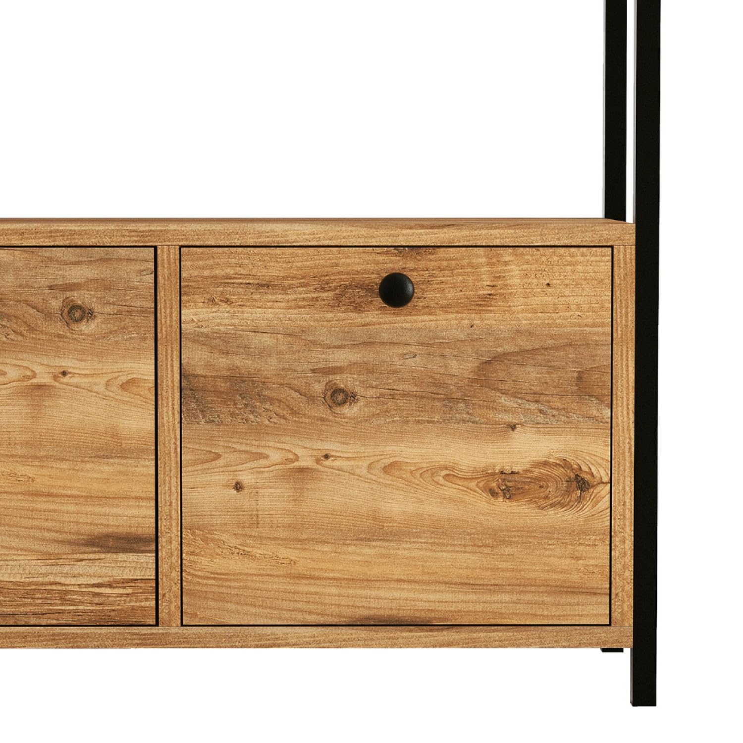 CONCEPTO FÁBRICA | FERO - Aparador industrial de 3 puertas | Madera y metal negro | 120 x 30 x 75 cm | Gran espacio de almacenamiento con estante | Diseño moderno y funcional | Montaje fácil