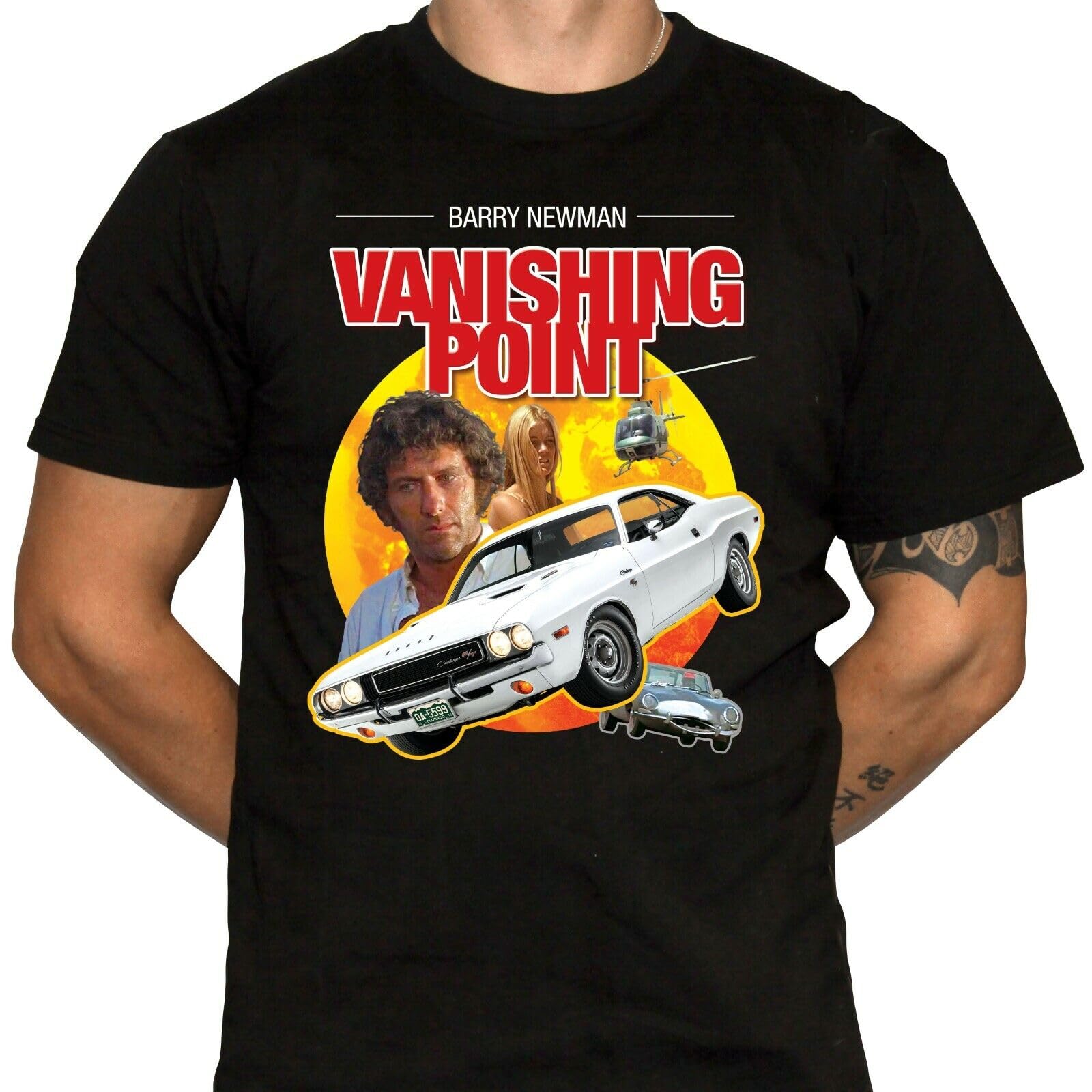 SHENGYI Vanishing Point T-Shirt - Cult Car Movie - Muscle Cars - 100% Cotton