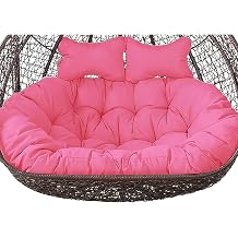 2 Seater Egg Chair Swing Cushion Outdoor, Washable Hanging Egg Chair Cushions Replacement, Large Single Chair Pads Nest Shaped Seat Cushions, Thick Soft Solid Color Chair Back Pillow  Color I