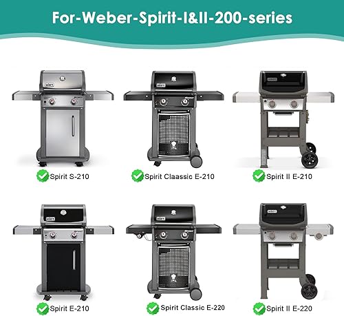 Miniatura 3 de SafBbcue Spirit - Parrillas de gas GS4 de tamaño completo, 200, parte superior plana con asas para Weber Spirit ES-210, ES-215, ES-220, ES-230,