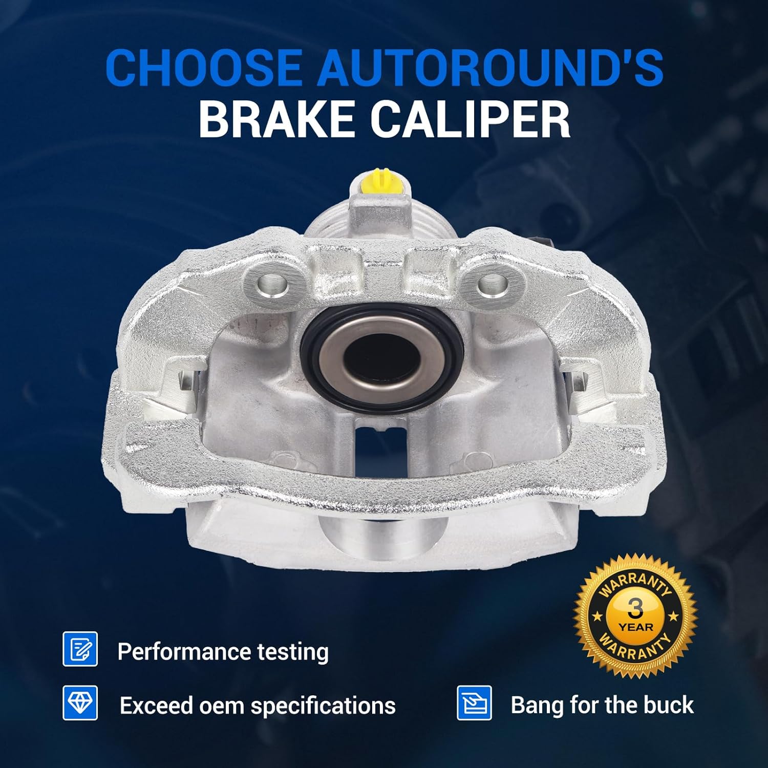 Autoround 18B4713 18B4712 Rear Brake Caliper Assembly with Bracket fit for Chevy Blazer 1998-2005/ S10 1998-2004, GMC Sonoma/Jimmy, Isuzu Hombre, Oldsmobile Bravada, Both Driver Passenger Side