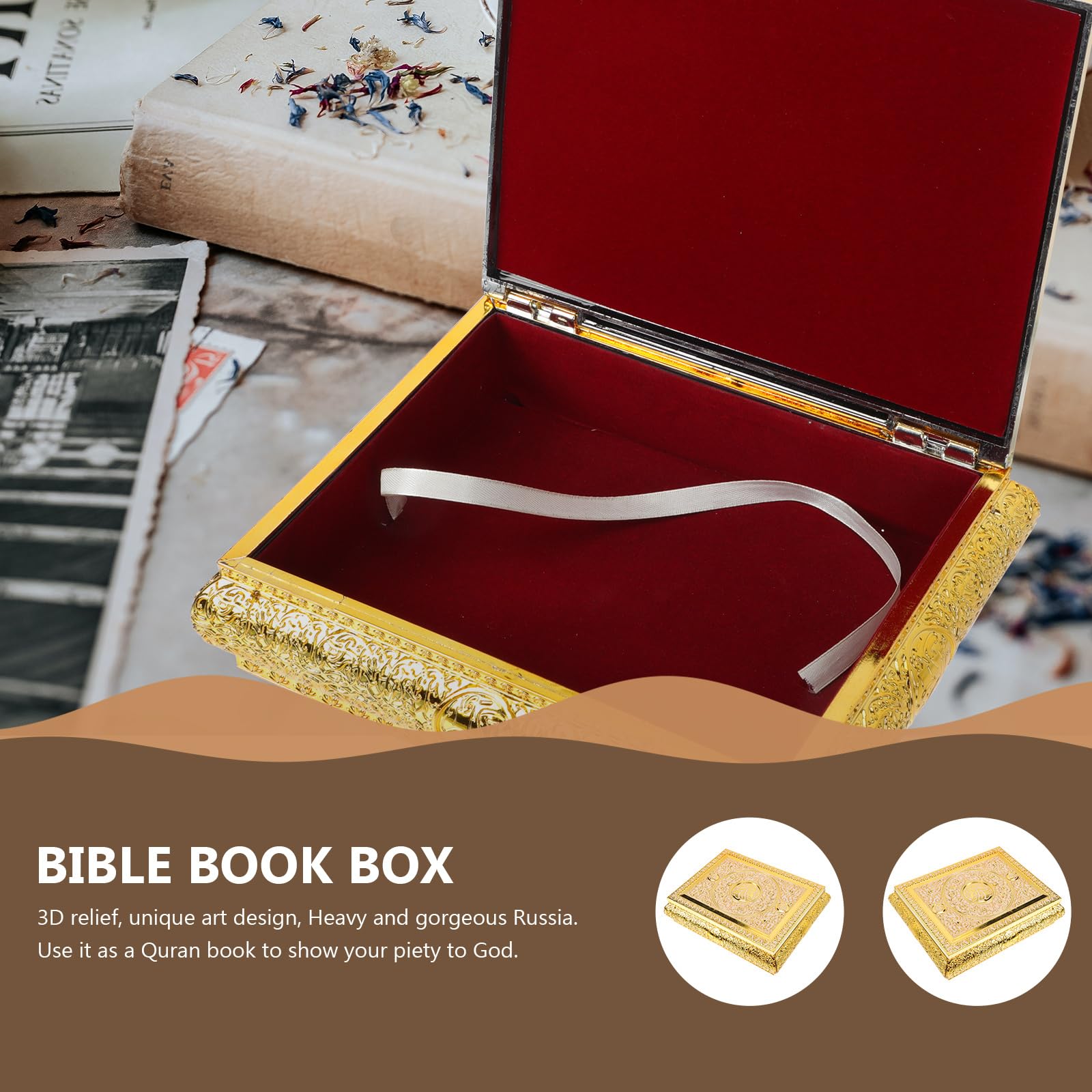 Religijne pudełko do przechowywania książek organizer do domu Biblia Koran i nie tylko