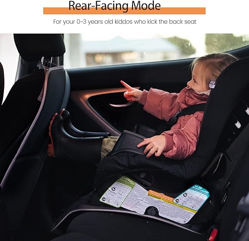 Miniatura 4 de HEYTRIP Protector de asiento de automóvil, paquete de 2 unidades, alfombrilla de asiento de automóvil orientada hacia atráshacia adelante para niños