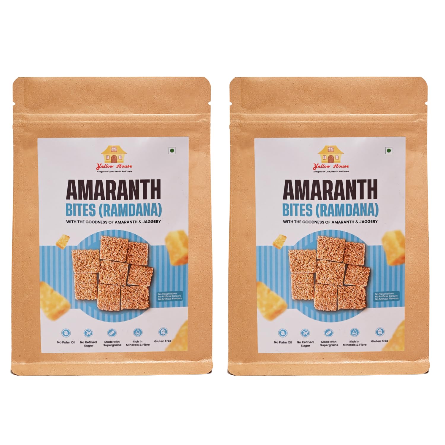 Yellow House Amaranth Bites (Ramdana) – Healthy Gluten-Free Superfood Snack | Protein & Fiber Rich | Crunchy & Nutritious | Ideal for Kids & Adults | 60g Pack of 2-image-30