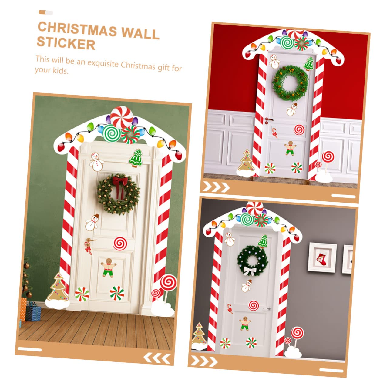 UKCOCO 2sets Adesivi Natalizi Per Decorazioni Festive Per Facili Applicare Su Lisce Per e