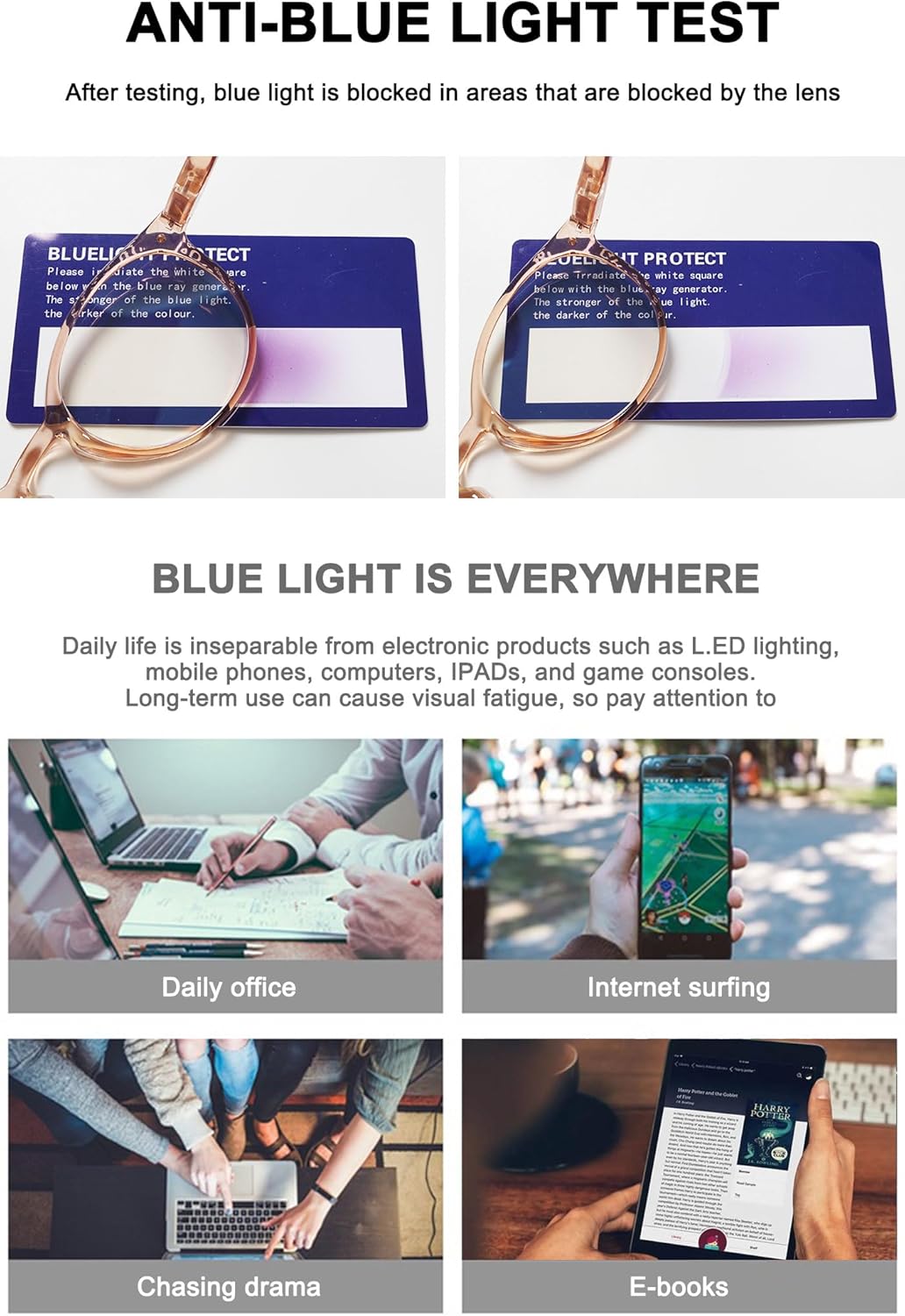 Blue Light Blocking Reading Glasses Spring Hinges Round Eyeglasses Computer Readers for Women - Image 6