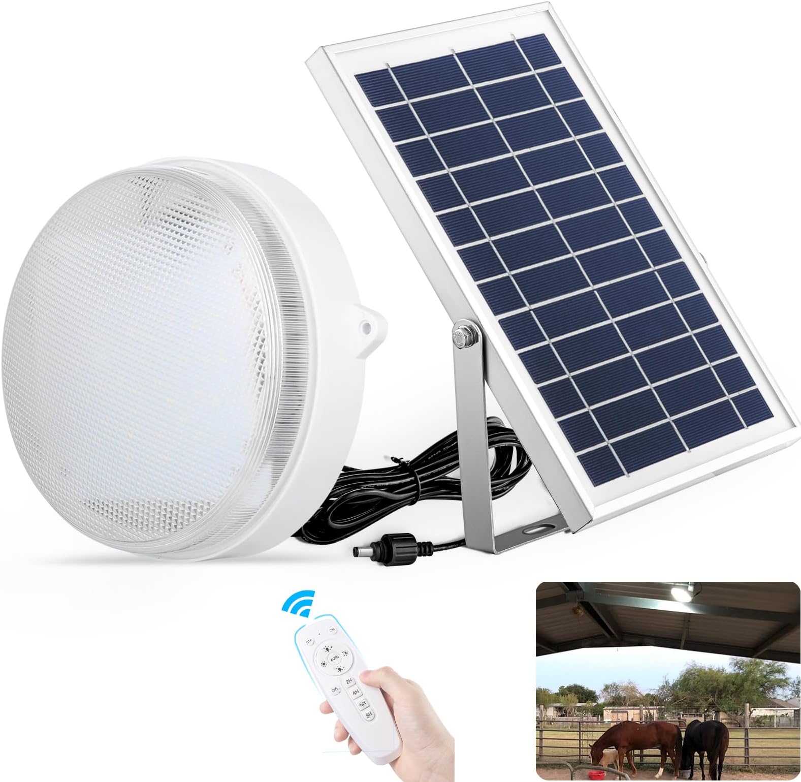 Solar Lights Indoor Home Intelligent Solar Ceiling Light with Remote, Cool White/Warm White 1000Lumen Outdoor Solar Shed Light with ON/Off Switch for Barn, Porch, Patio, Carpot, Chicken Coop