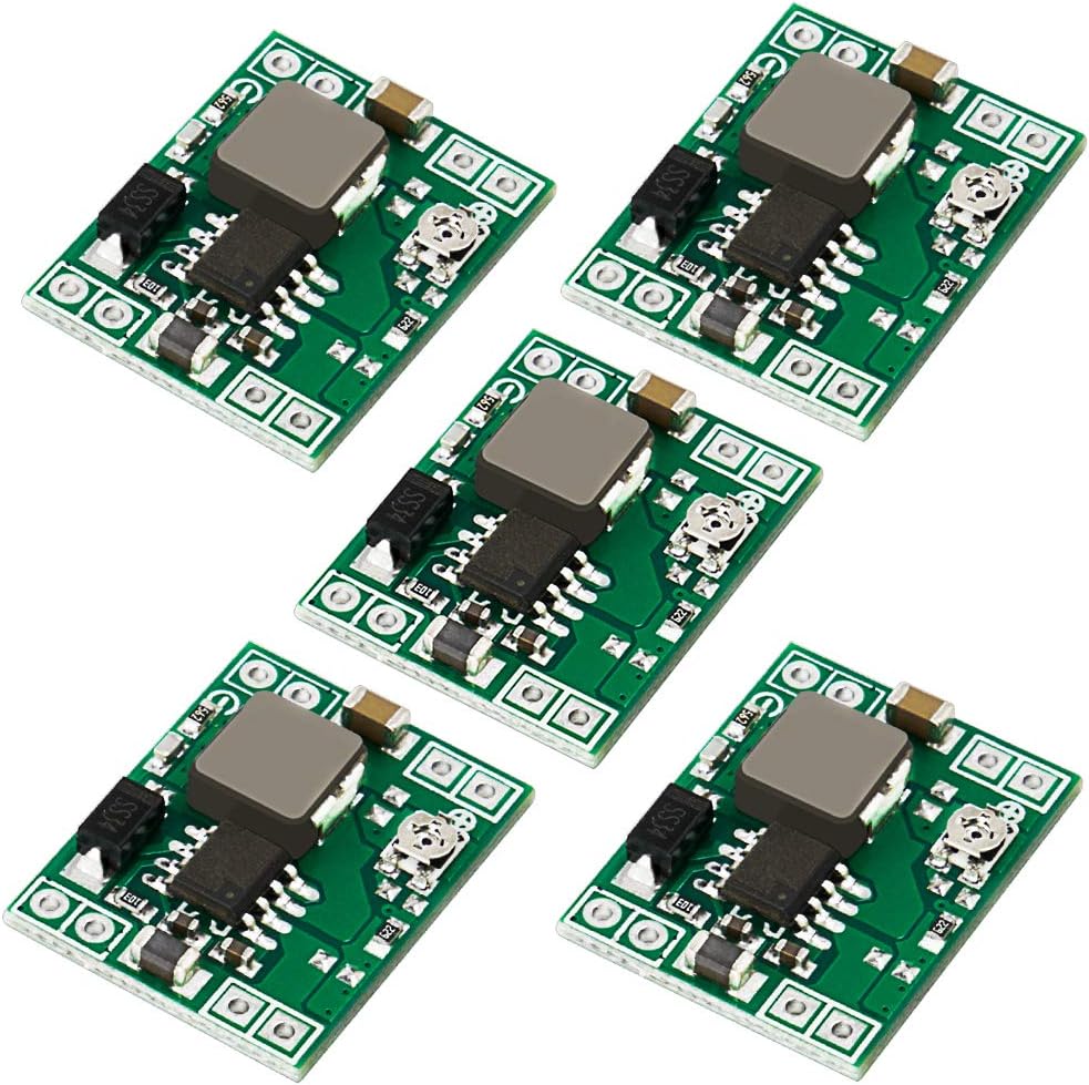 SHINESTAR 5 Pack MP1584EN DC-DC Buck Converter, DC 4.5-28v to DC 0.8-20v 3A Adjustable Step Down Power Module, 24V to 12v 9V 5V 3V for Arduino