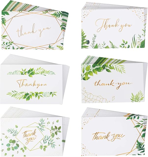 120pcs Green Small Business Order Cards MONCAP Mini Thank You Card Multipack Thanks Gift Greeting Cards for Business Customer Store Birthday Baby Shower Anniversary (3.2*2 inch)