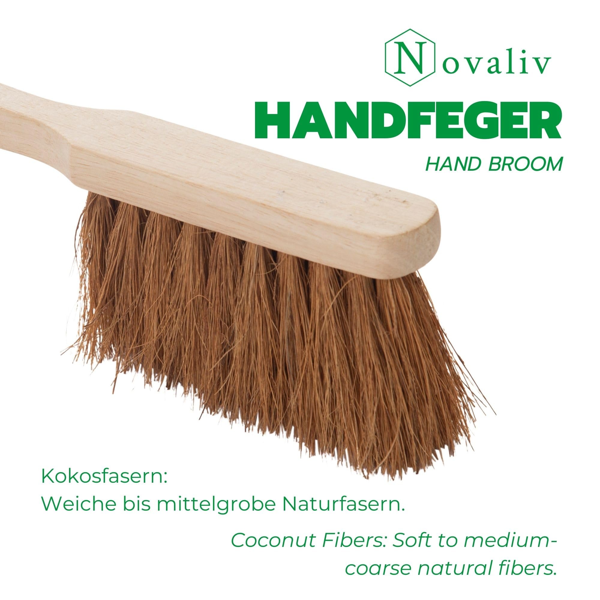 Lot De 4 Balais à Main En Fibres De Coco Novaliv - 28cm, Pour Atelier, Garage, Sols Béton