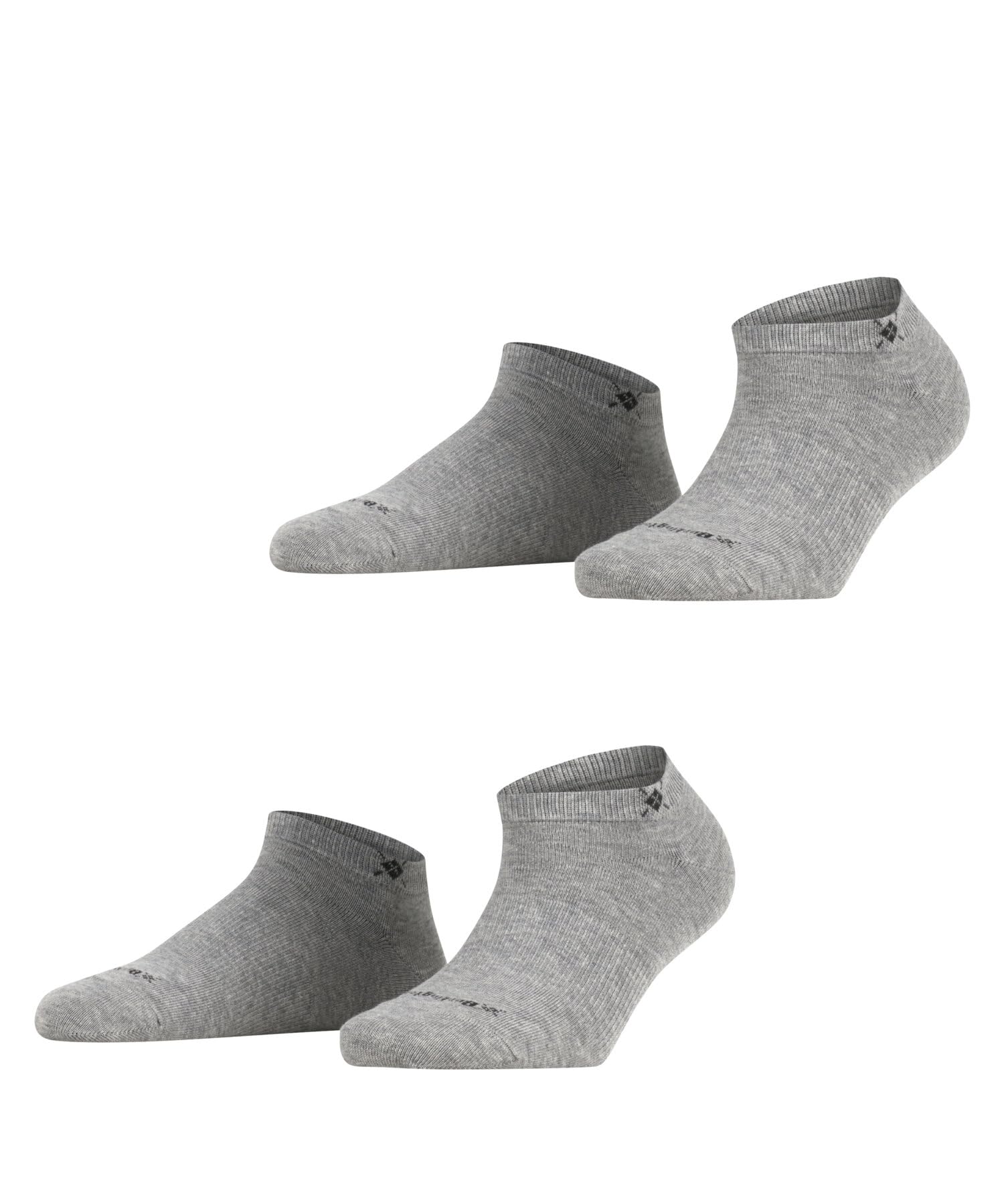 Burlington Women's Everyday Sneaker Multipack W Sn Cotton Low-Cut Plain 2 Pairs Trainer Socks, Grey Light 3400, 3.5-7