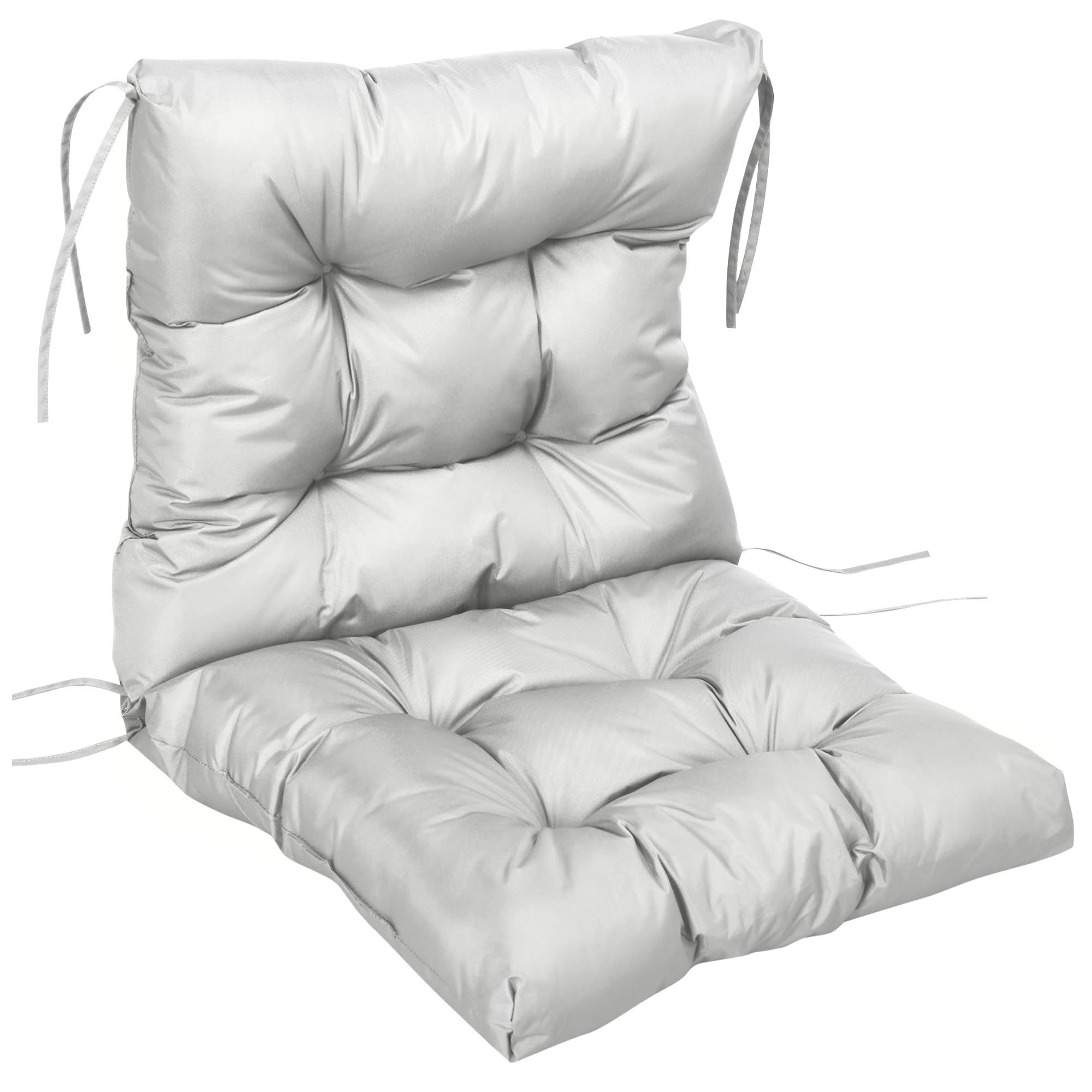 Outsunny Garden Back Chair Cushion Comfortable with Backrest Light Grey