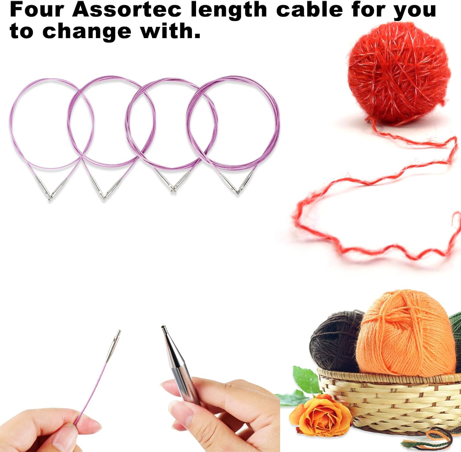 Svartur Tunisian Crochet Hooks Set with Cable, Afghan Crochet Hooks Interchangeable, Size from 3mm-10mm Aluminium Crochet Knitting Needles for Crocheting