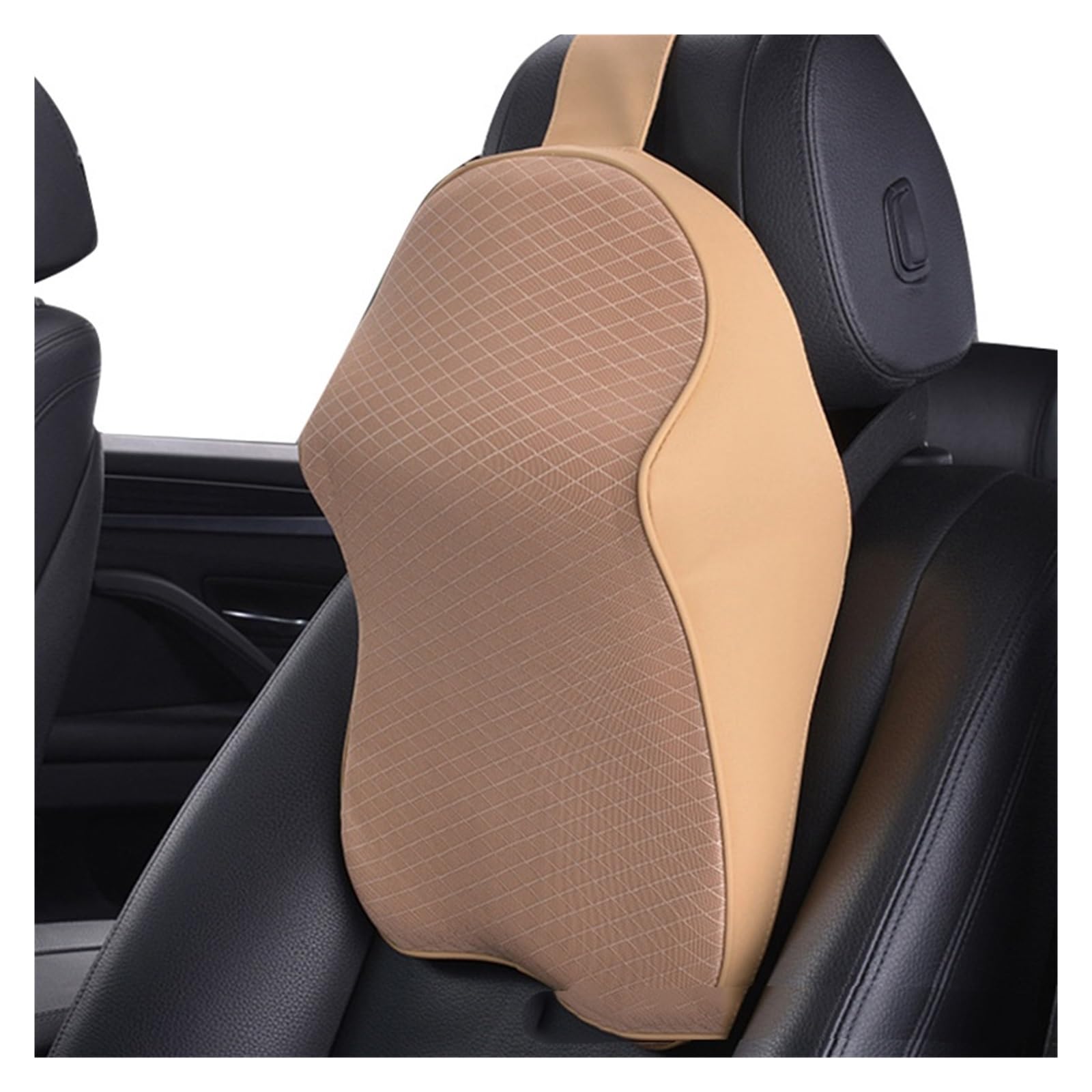 poggiatesta Poggiatesta Per Auto Cuscino Per Il Collo Lombare Forniture Per Interni Per Auto Cuscino Per Il Collo Poggiatesta Per Auto Adatto alla guida per proteggere il rachide cervic ( Color : Beig