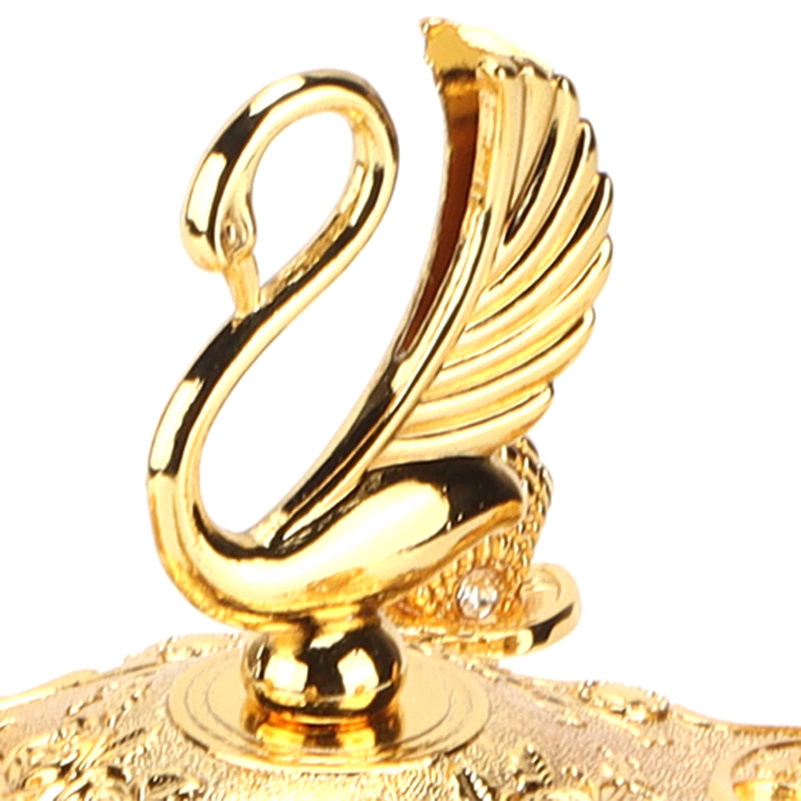 6Pcs Golden European Metal Coffee Spoons, Dessert Spoons for Stirring Mixing Photographing, Luxury Swan with Rhinestone, Ideal for Party Cream Coffee, Practical