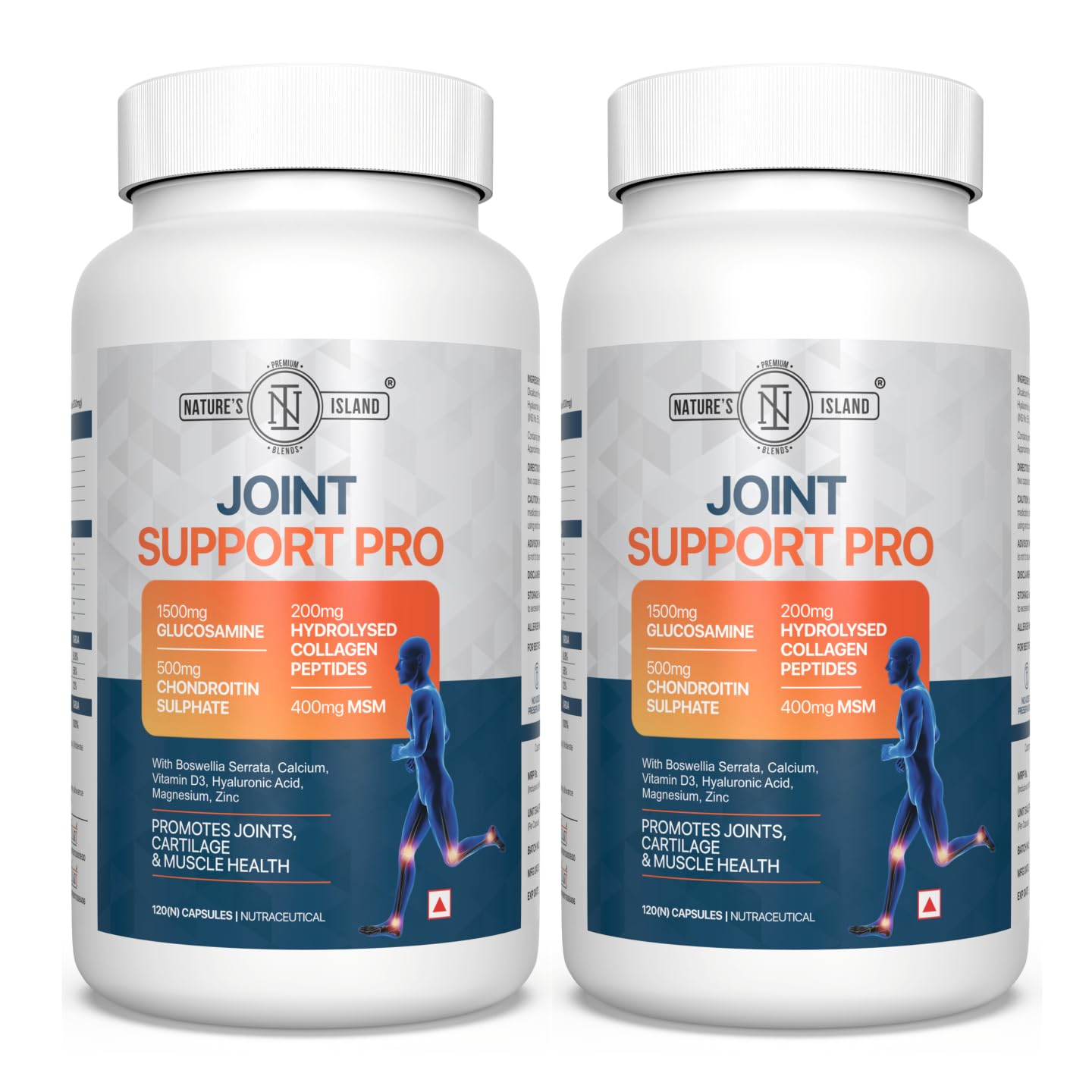 Nature’s Island Glucosamine Capsules support joints, cartilage & muscles with Glucosamine 1500mg, Chondroitin, MSM, Collagen, Calcium & D3. Relieves joint pain & boosts mobility, 120 capsules. — Amazon image 10