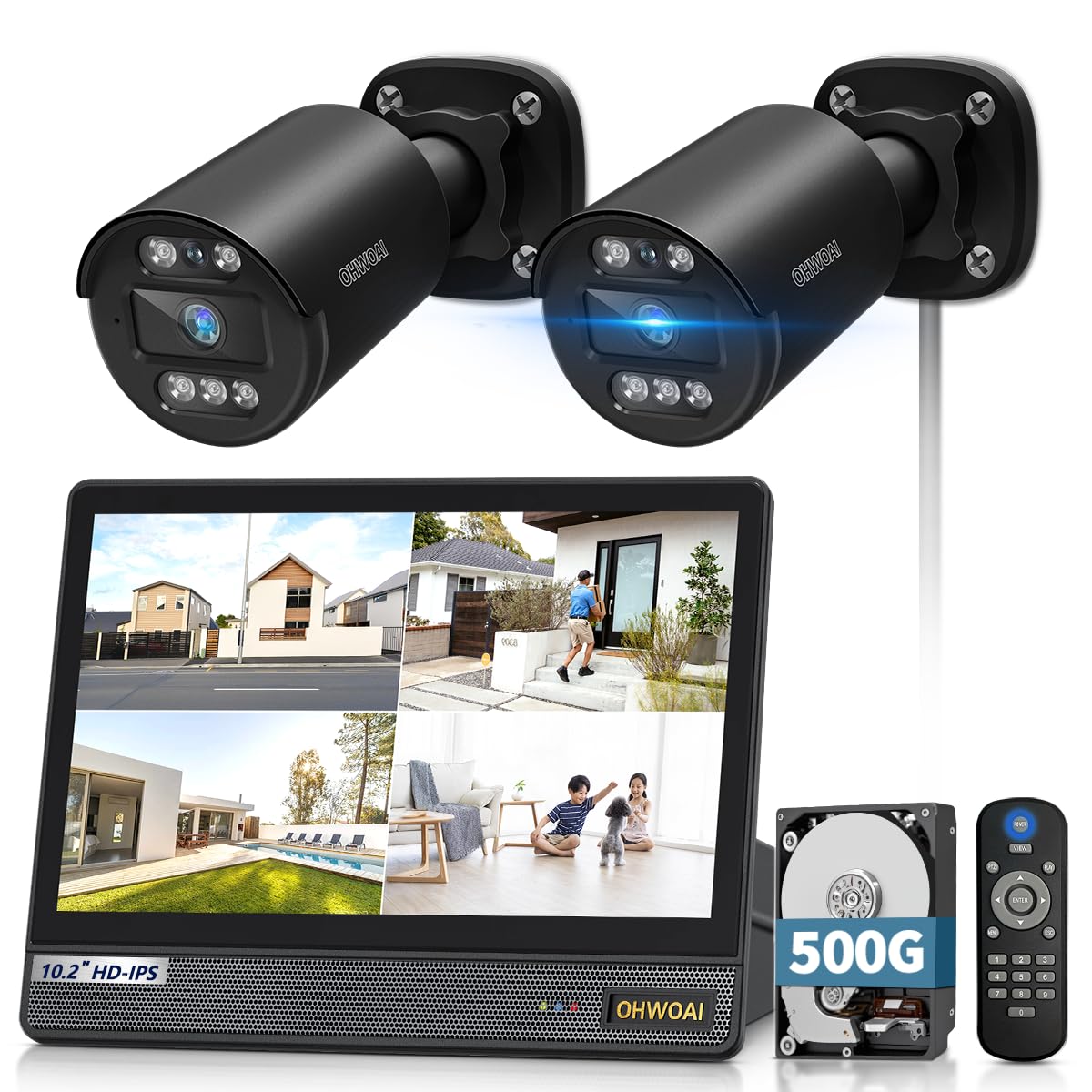 Amazon.co.jp: 【500万画素・122°超広角】OHWOAI AHD防犯カメラセット