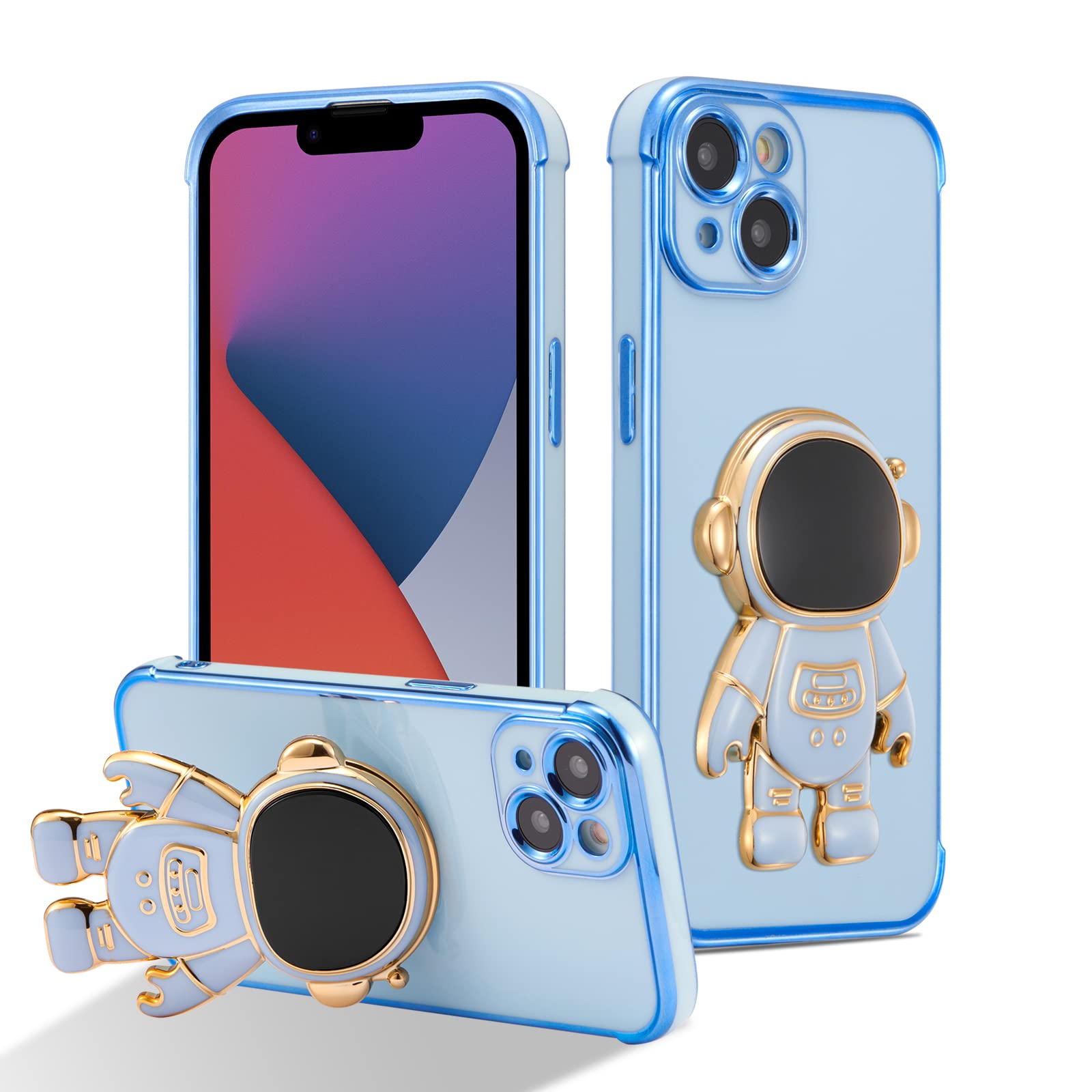 Coque iPhone 14 Plus silicone bleu pour regarder vos vidéos mains libres - 7