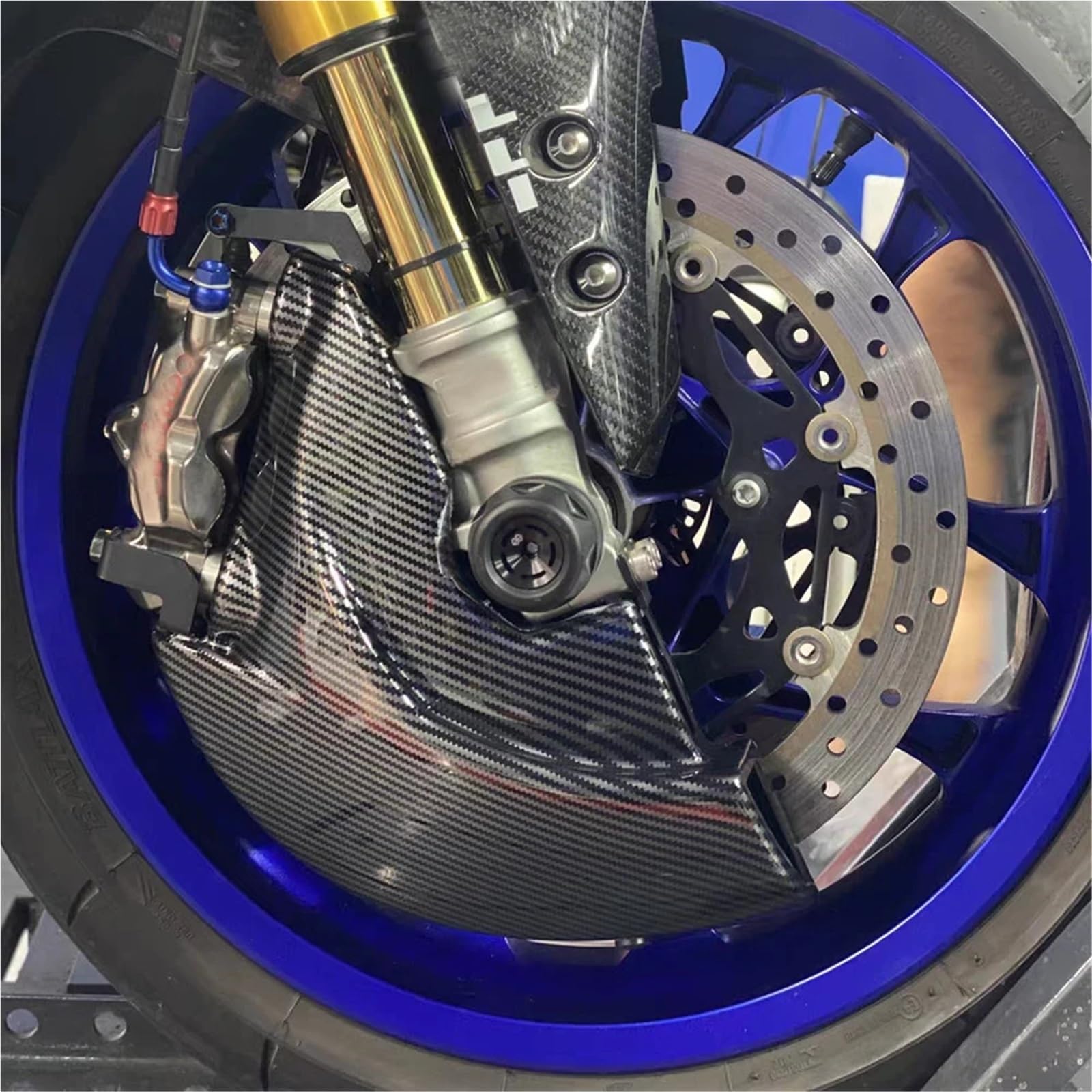 Caliper Bracket Radiator Cover Do YZF-R1 2023 2022 2021 2020 układ hamulcowy przewody chłodzące powietrze zacisk przedni panel boczny koła