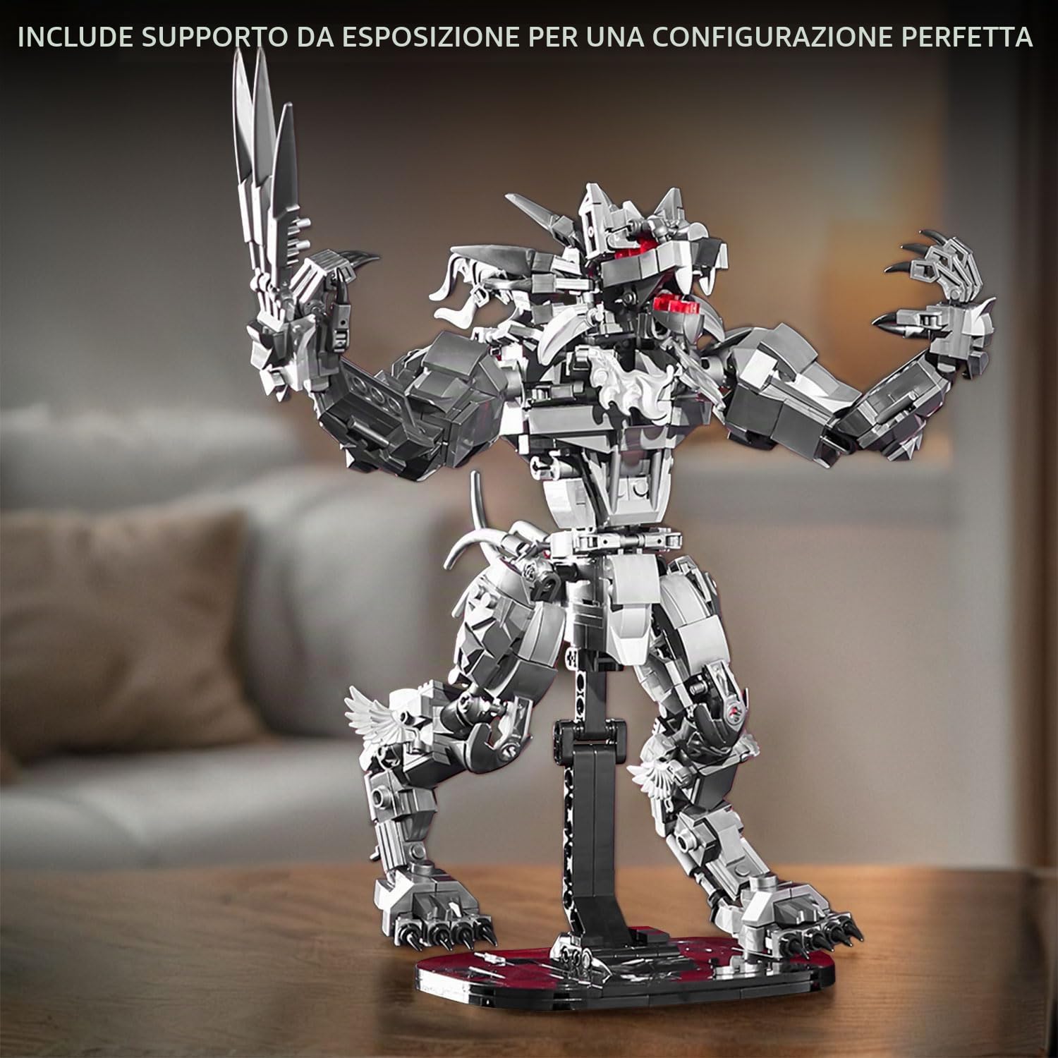 Set di Mattoncini Lupo Mannaro, Night Wolf, Lupo Mannaro della Notte con Espositore, 813 Pezzi, 2025 Meccanico da Collezione per Fan