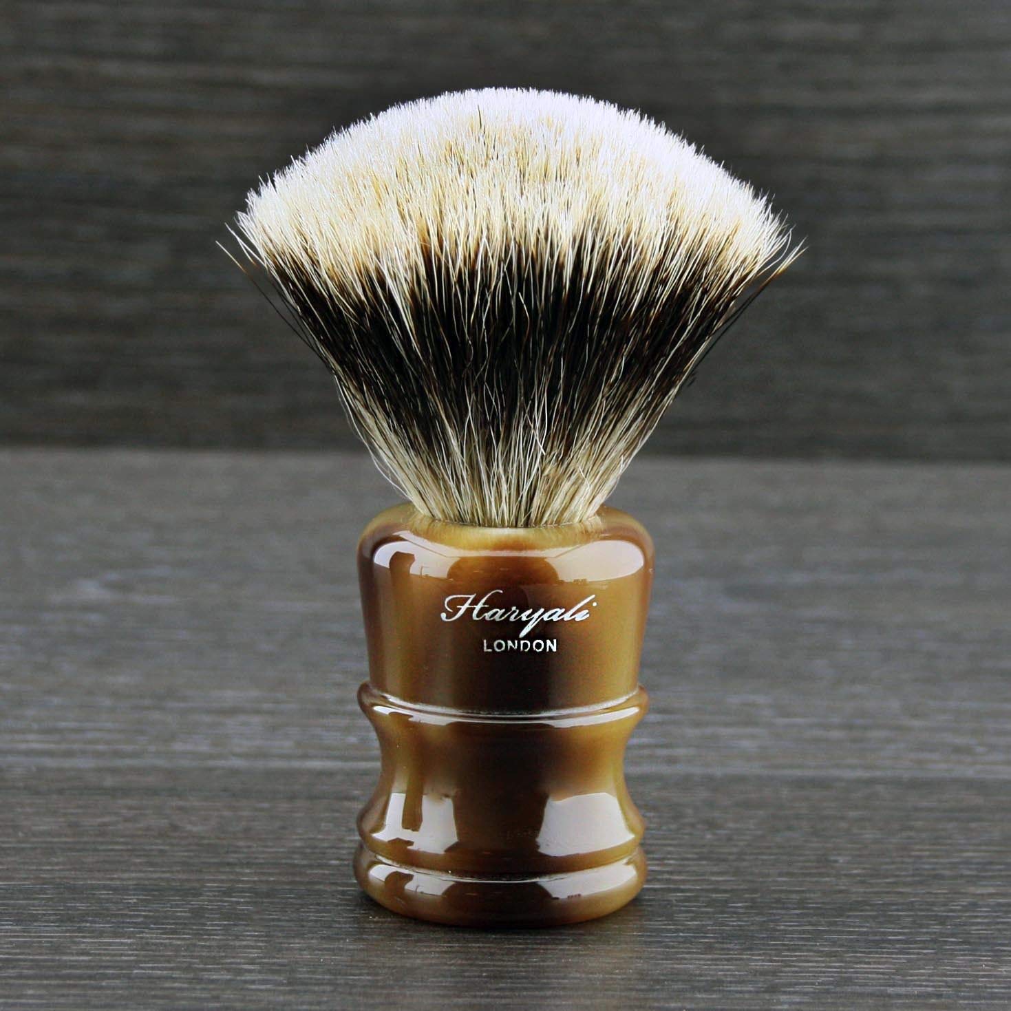 Pennello da barba in acciaio inox con punta in argento di alta qualità, grande assorbimento d'acqua, ottima aggiunta a qualsiasi collezione di rasatura