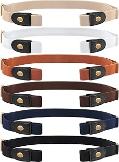 6 Stücke Unisex Keine Schnalle Stretchgürtel Verstellbar Keine Schnalle Taillengürtel Unsichtbarer Elastischer Gürtel für ...