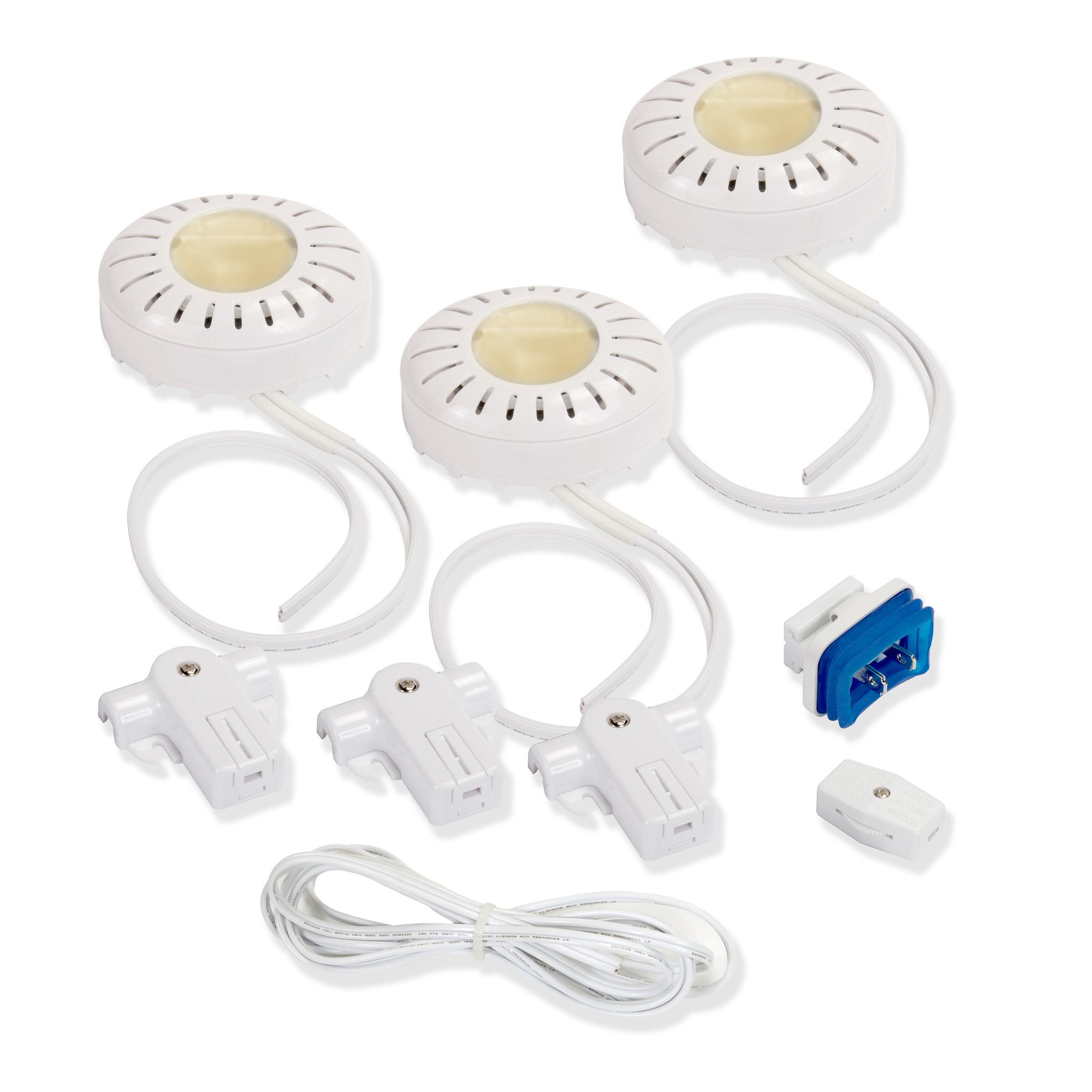 Amertac XPV30HCL 20-Watt Xenon Direct-It Accent Light Kit Pucks, White, 3-Pack