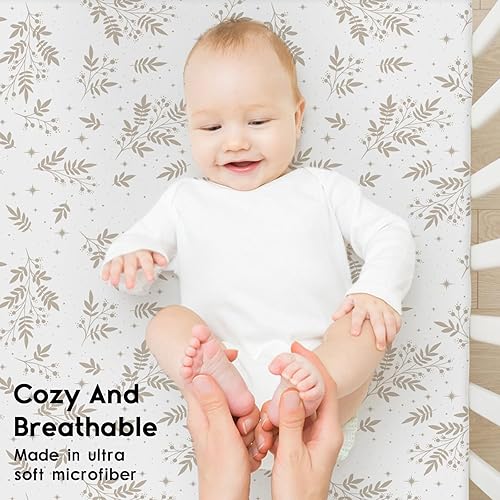 Miniatura 172 de Yoofoss Sábanas para cuna de bebé para niños y niñas, paquete de 2 sábanas bajeras para cuna estándar y colchón de niño pequeño, sábana de Panda