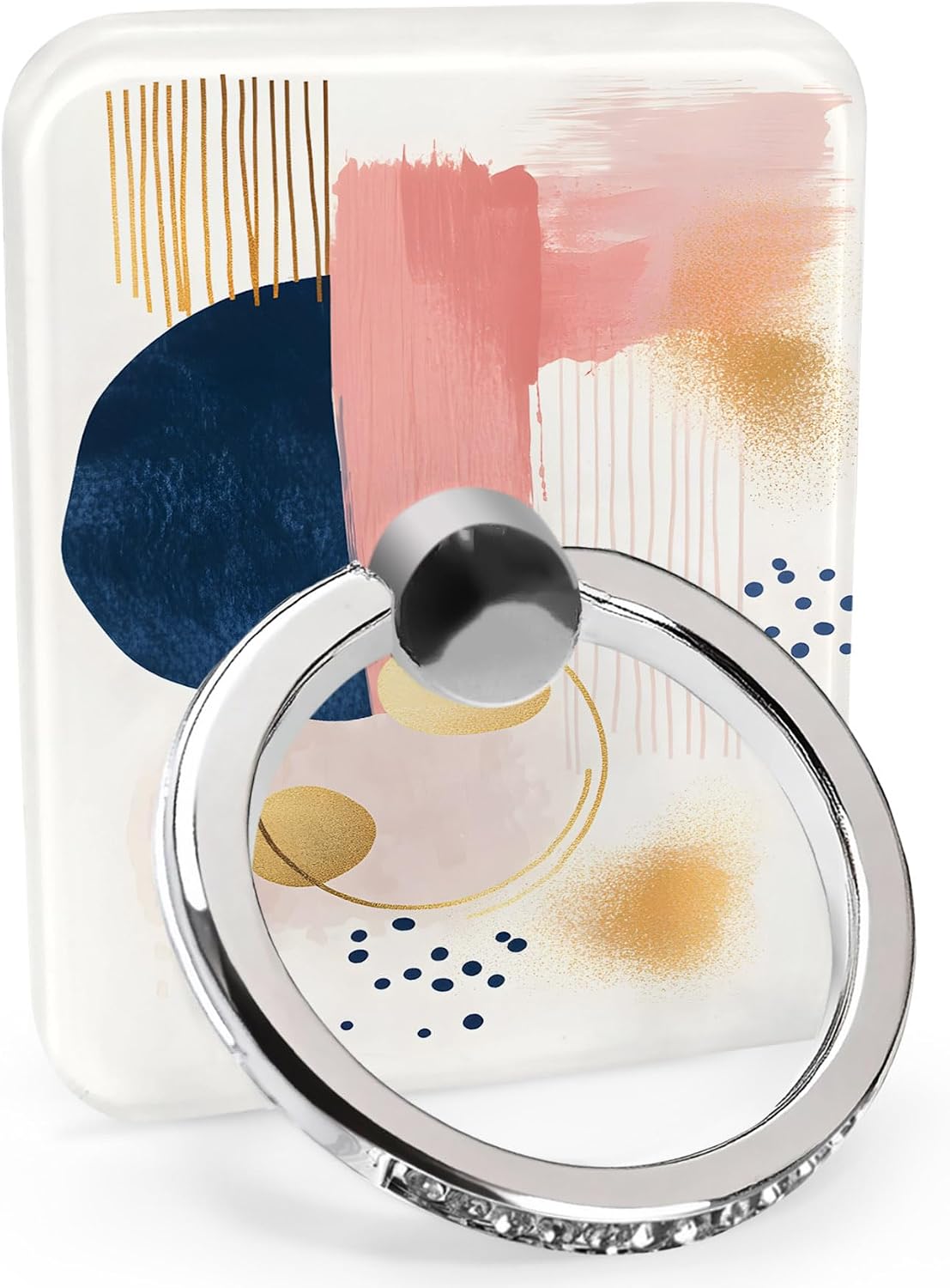 Phone Grip Watercolor Color Block Bohemian Art Phone Ring Holder Finger Grip Kickstand 360° Rotation Compatible with Most Cell Phones, Tablets and Cases, 1Pcs Rectangular