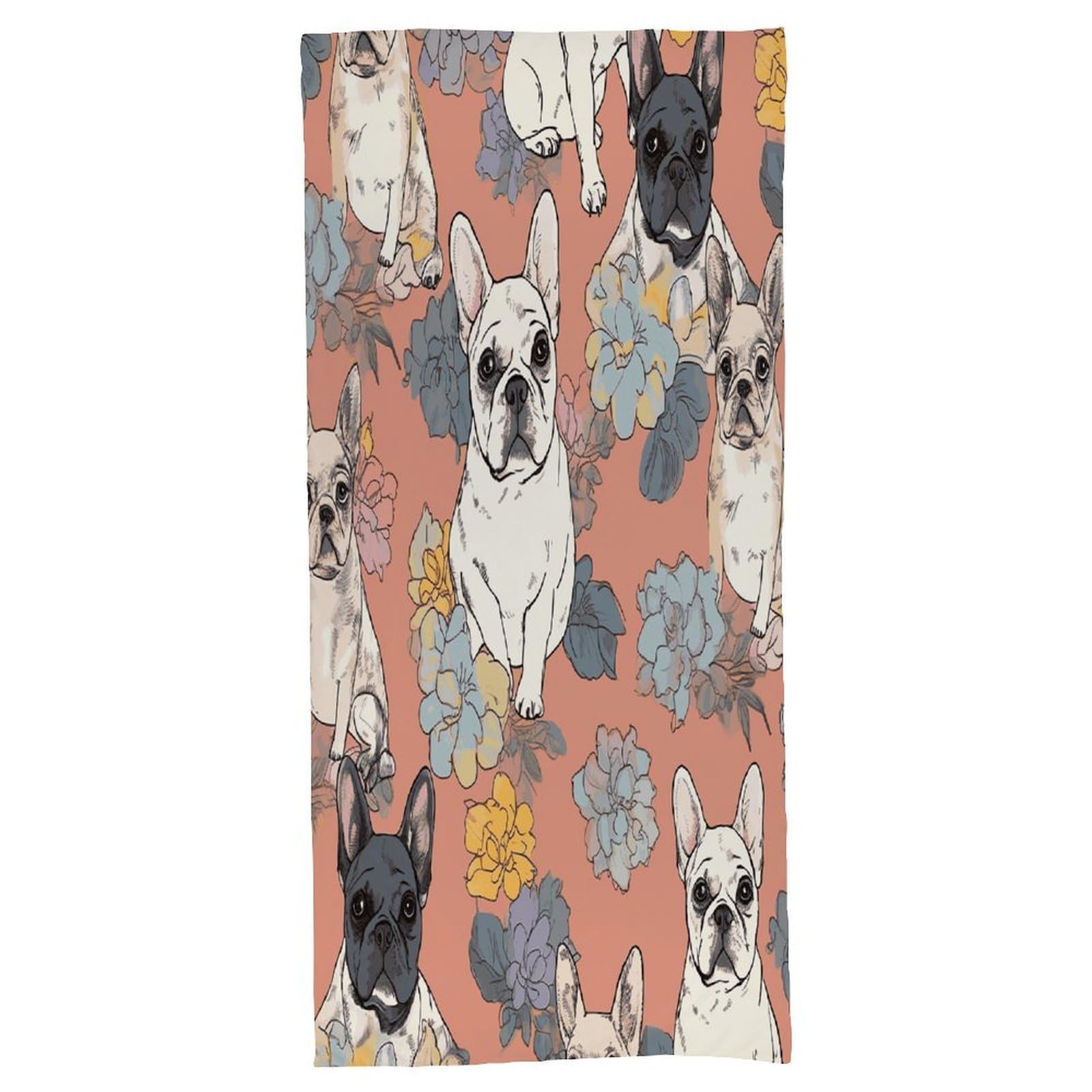 Fekiloot Men's Style French Bulldog Print Bath Towel Highly Absorbent,Beach Towels For Wo,Pool Towel Bathroom Essential For Beach,Gym,Travel, Camp