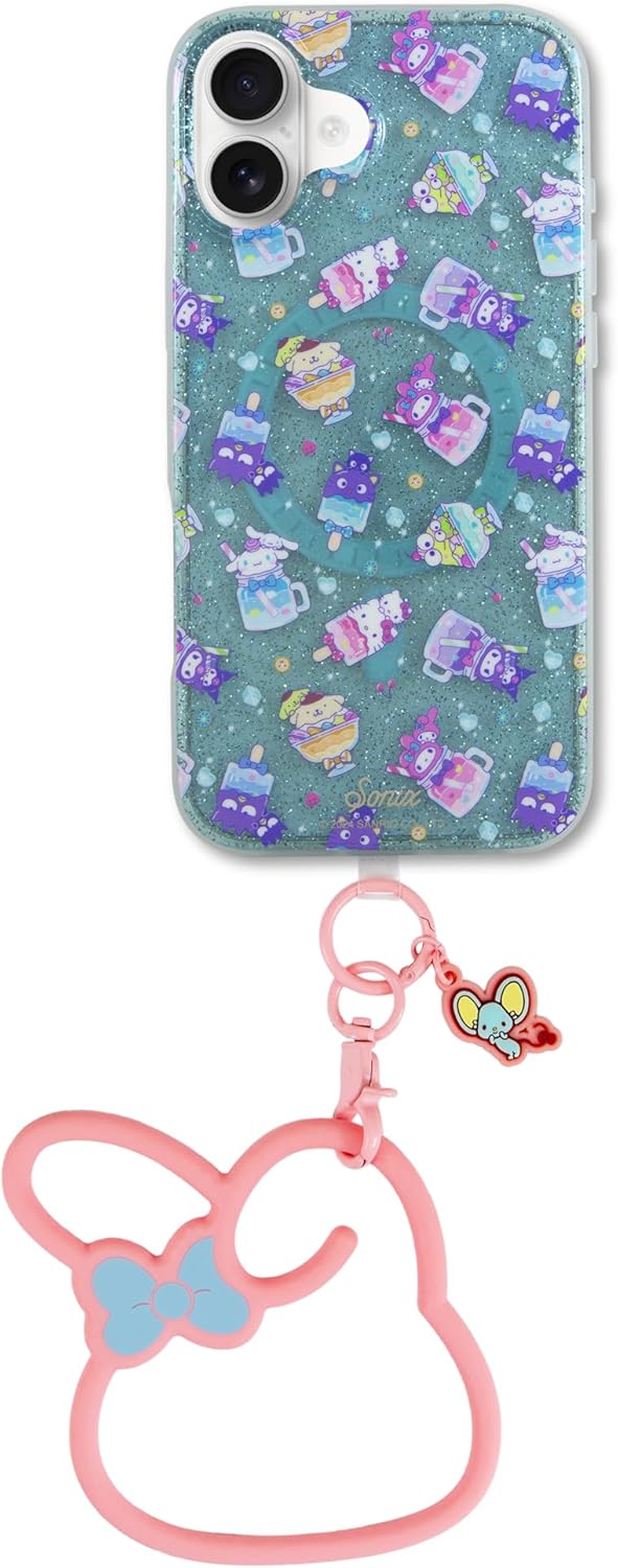 Sonix x Sanrio Silicone Phone Wristlet/Bracelet (My Melody) + Case for iPhone 16 Plus (Hello Kitty and Friends Frozen Treats)