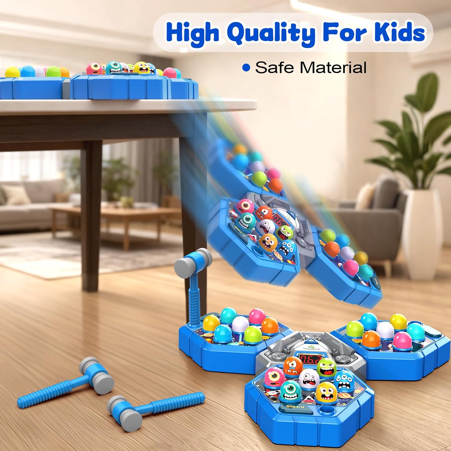 Whack Game Mole for Toddlers, Toys for 3 4 5 6 7+ Year Old Boys Girls,Pounding Toys for Age 3-8, Birthday Gift for 3-12 Year Old Boys Girls, Interactive Educational Toys with 3 Modes,1-3 Player