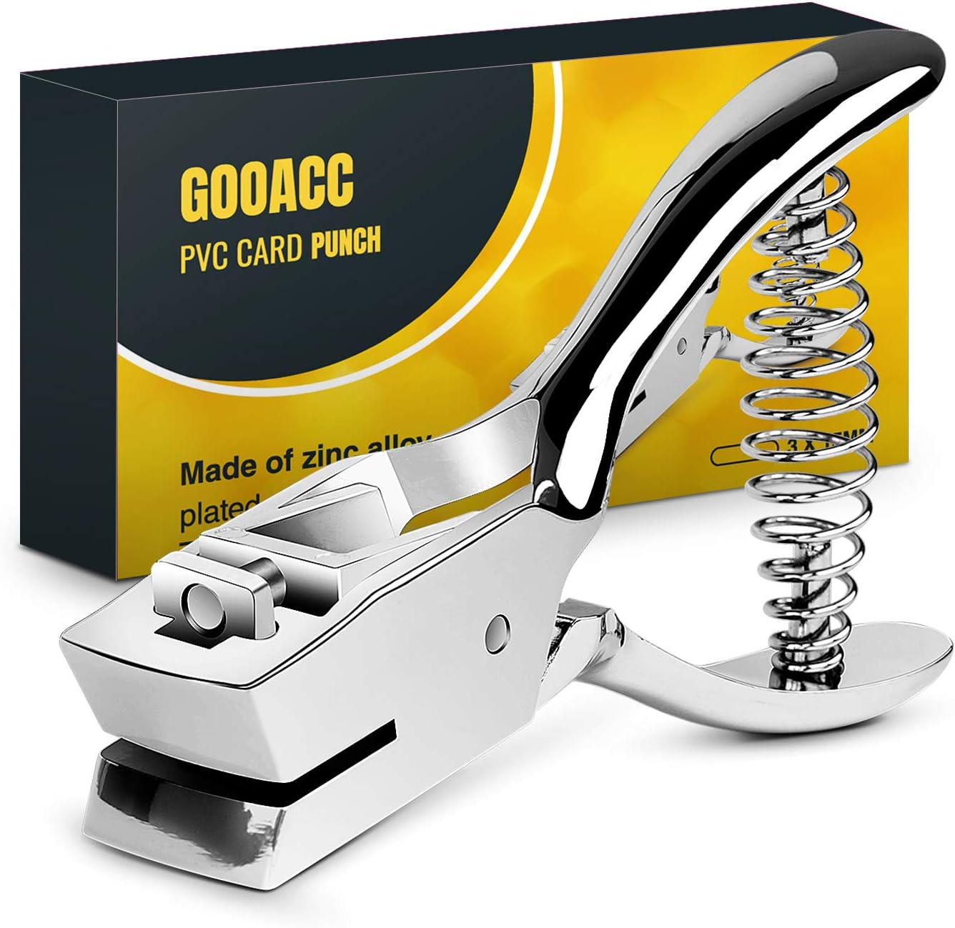 GOOACC Badge Hole Slot Punch for ID Cards Hand Held, One Slot Puncher, 15mm x 3mm Hole, No Burrs Holes, Metal Hole Punch for ID Cards, Badge Holes, 1 MM PVC Cards