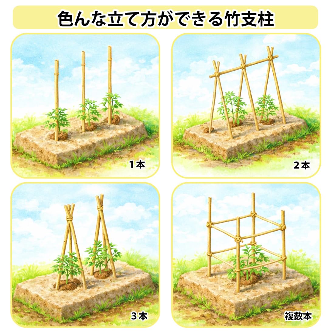 天然 竹 6本 Amazon | 国華園 園芸 支柱 竹 12~15mm 180cm 25本 天然竹 女竹 トマト