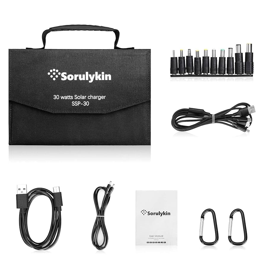 ★Sorulykin 30w携帯用ソーラー充電器 折りたたみ キャンプ 黒色 Amazon | Sorulykin 30w携帯用ソーラー充電器、折りたたみ式