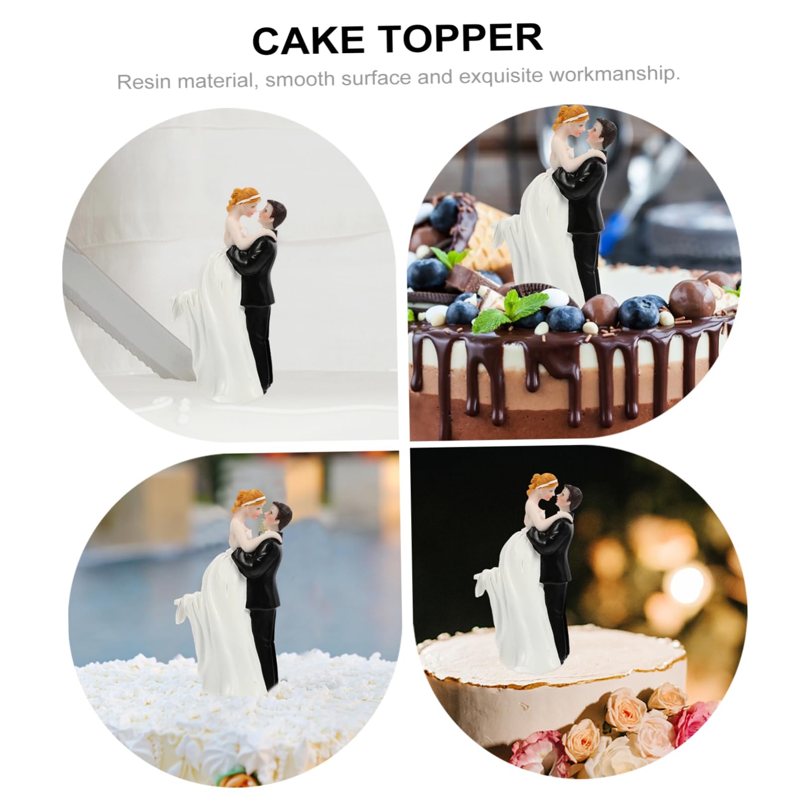 BESTonZON 2stücke Hochzeitsdekoration Kuchen Topper Aus Resin Kreative Tortenfigur Für Hochzeitsfeiern Wiederverwendbar Für Festliche Anlässe Und Romantische Dekorationen