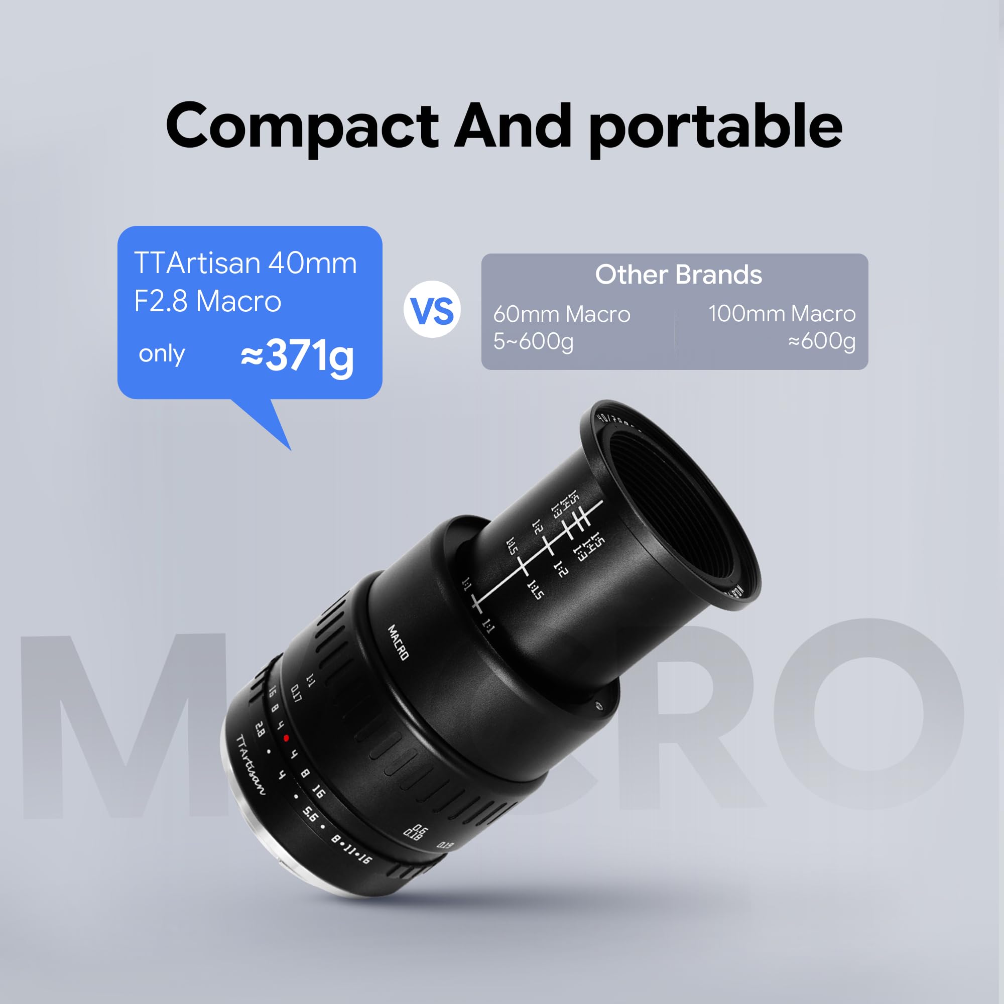 TTArtisan 40mm F2.8 APS-C Macro Lens for Insects Jewelry Portrait Still-Life Compatible with Fuji X-Mount