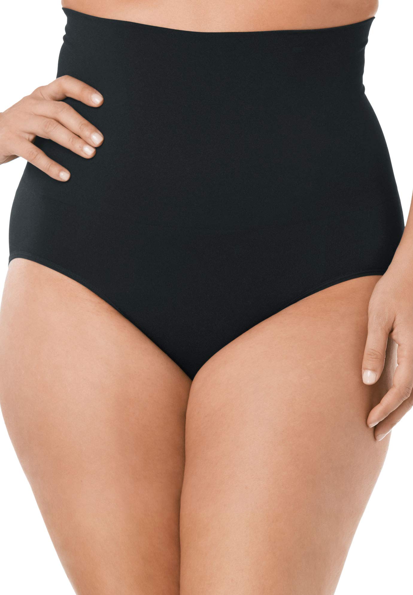 Secret SolutionsWomen's Plus Size Instant Shaper Medium Control Seamless High Waist Brief Body Shaper
