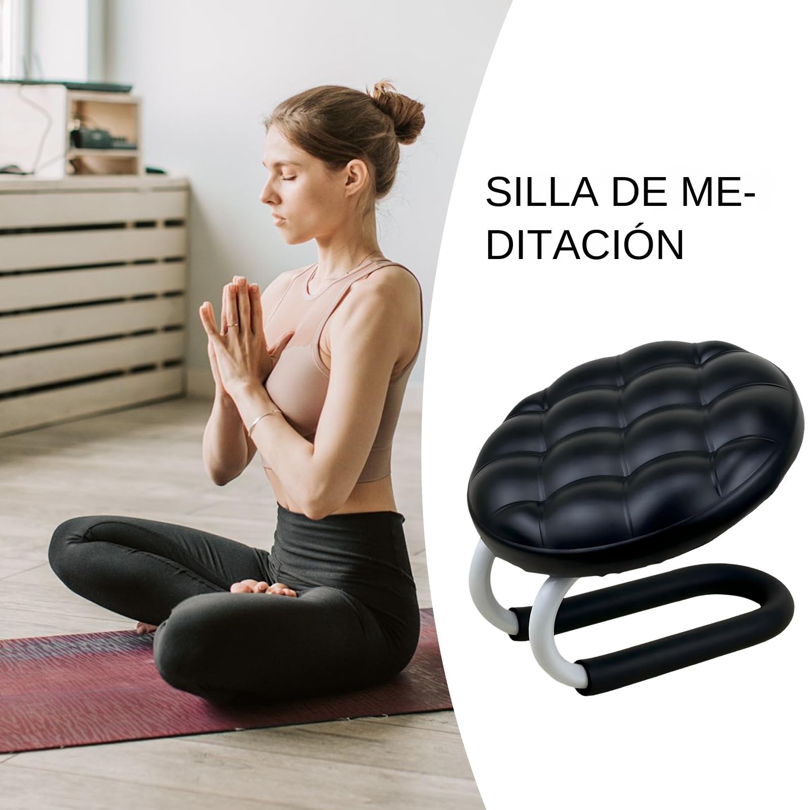 Sedia Meditazione Per Pavimento Sgabello Imbottito Portatile Confortevole | Sgabello Giapponese Da Meditazione Inginocchiatoio Per Adulti Donne Principianti Anziani Casa Yoga Relax Zen Mindfulness