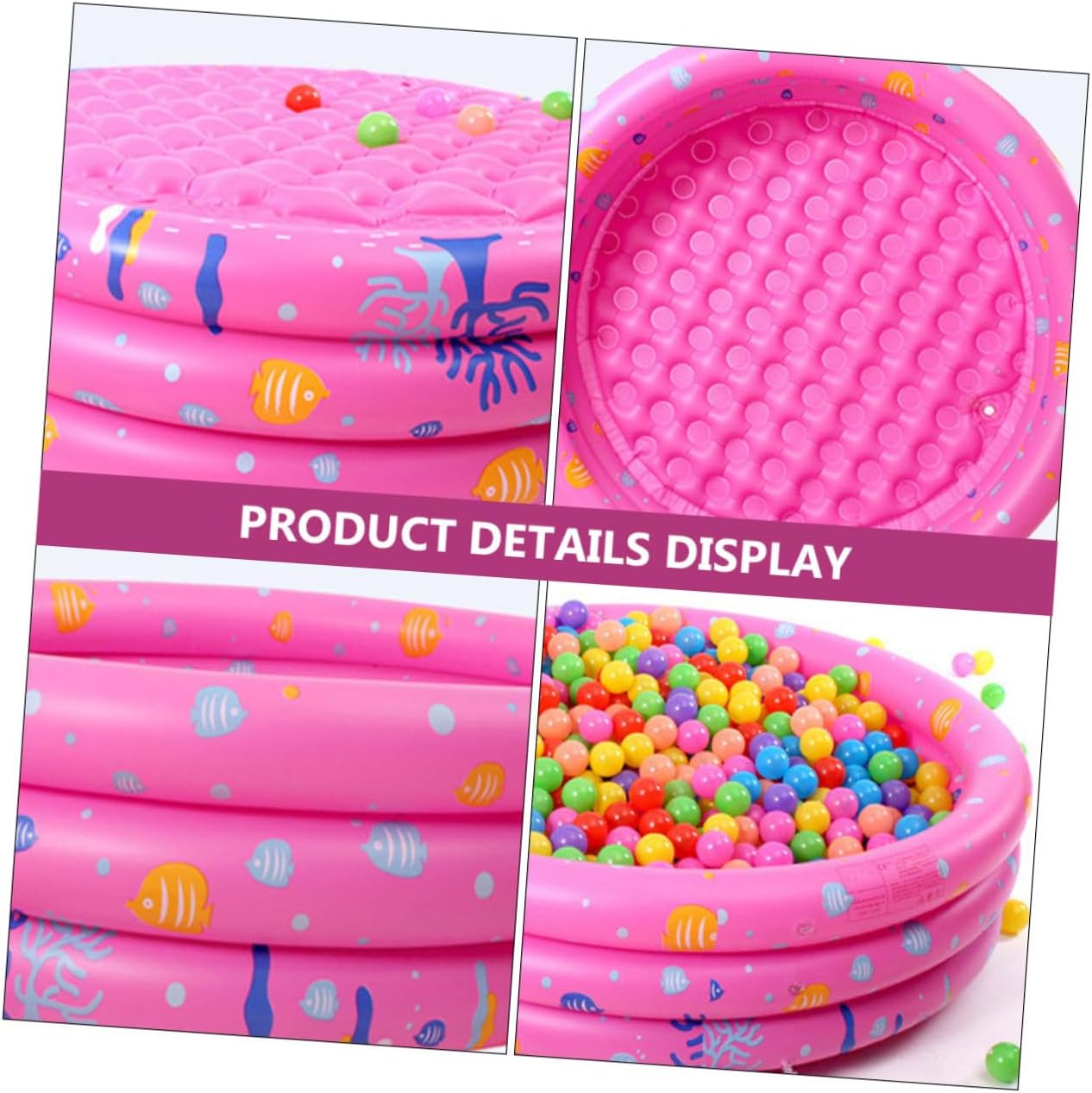 Inflatable Round Swimming Pool for Pink Cartoon Design Anti-Skid Paddling Pool Outdoor Indoor Summer Gift for Boys