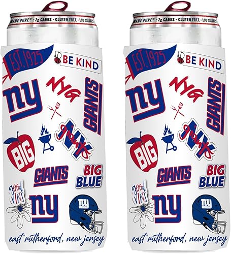 Miniatura 30 de Paquete de 2 soportes para latas de fútbol de 12 onzas, delgado y delgado, aislador de bebidas Huggie Cooler Coozies (Arizona (cardenales))