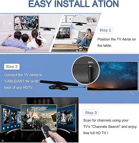 Miniatura 4 de Antena de TV digital amplificada para interiores el mejor amplificador potente, amplificador de señal y tiene un rango de hasta 200 millas,